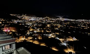 leh city night view from shanti stupa