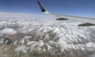view from airplane ladakh mountains